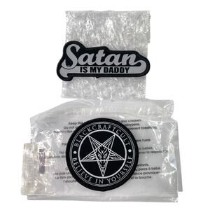 Blackcraft Cult Iron On Patches Lot of 2 Believe In Yourself Satan Is My Daddy